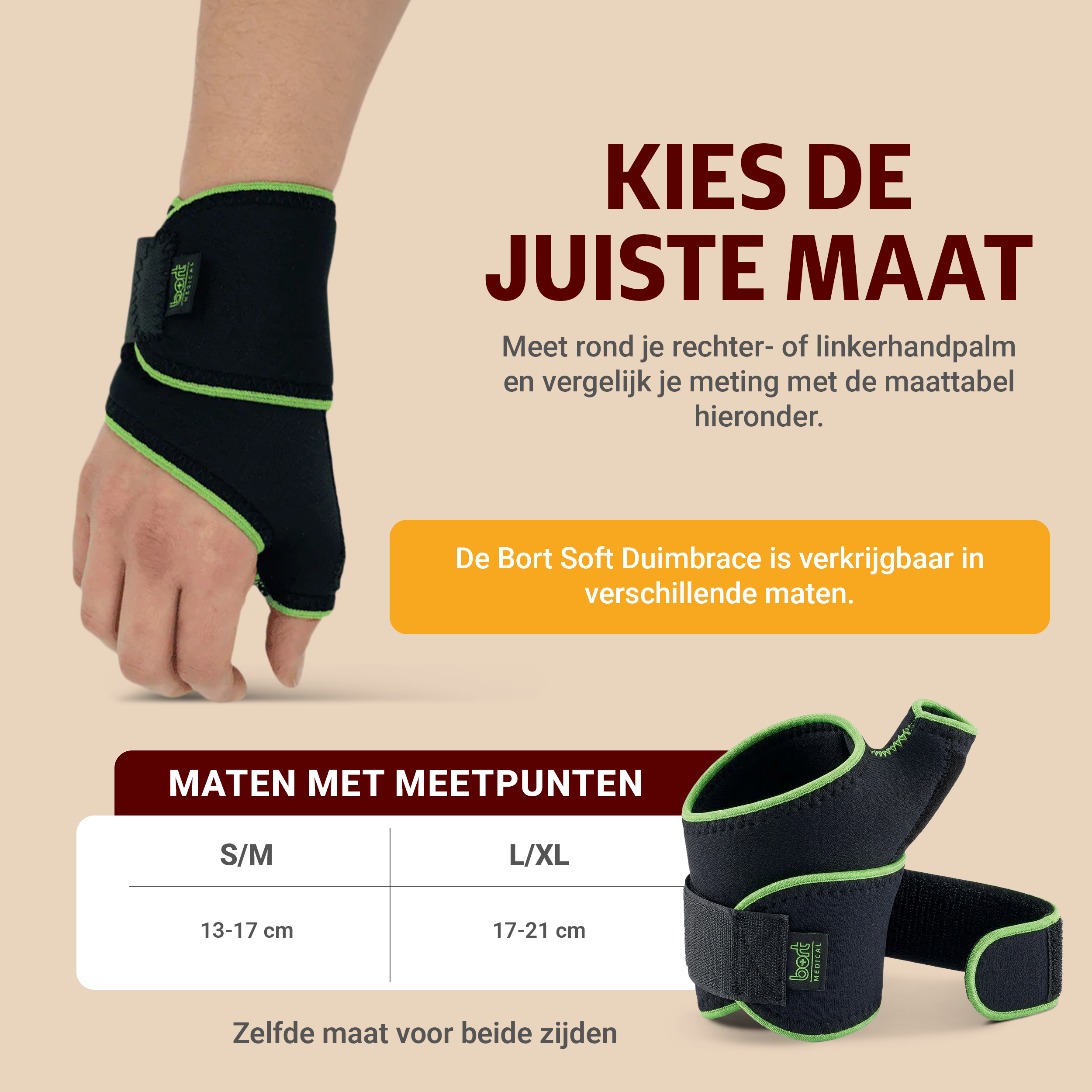 Bort Duimbrace - Activecolor Sport, ondersteuning en stabilisatie duim