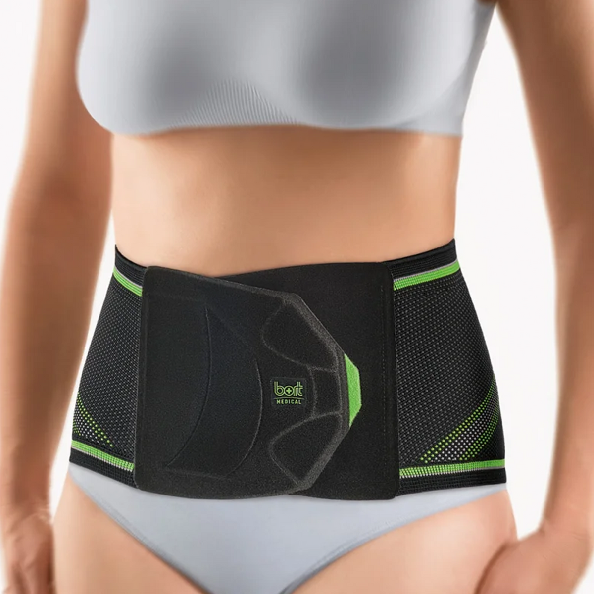 BORT StabiloBasic Lady Sport-rugbandage met pelotte — vooraanzicht