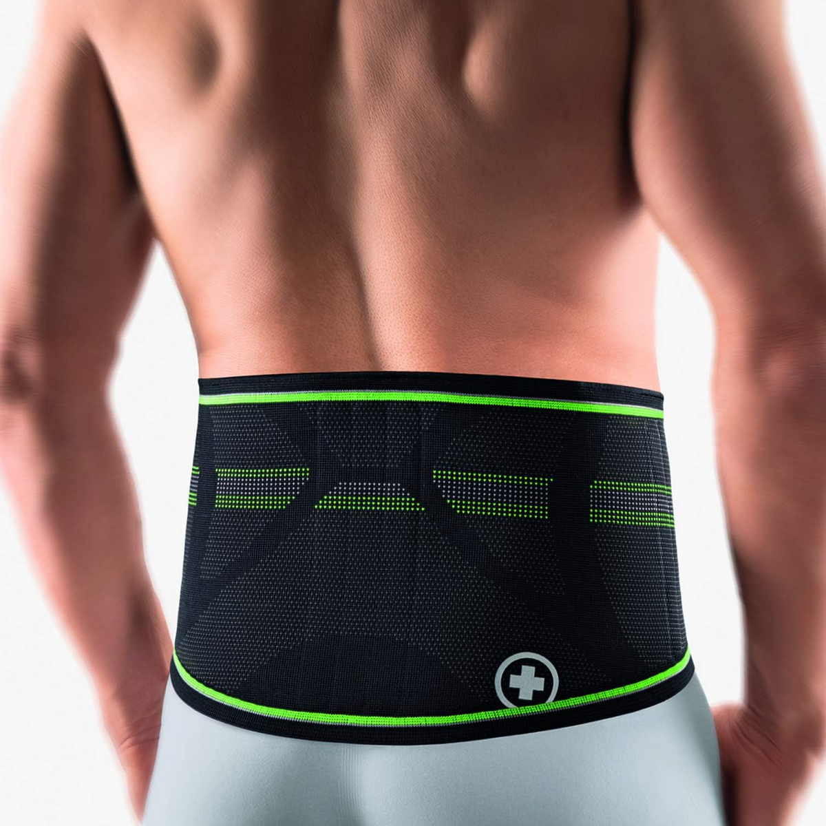 BORT StabiloBasic Sport-rugbandage met pelotte — achteraanzicht
