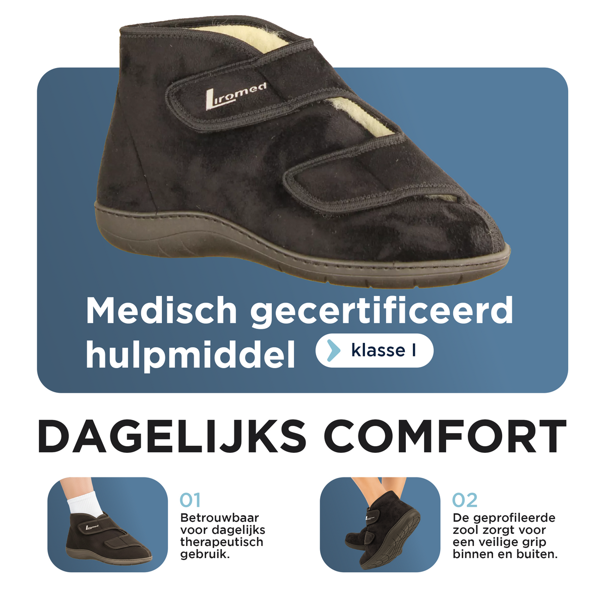 Liromed Emmen verbandschoen hoog met scheerwol — afbeelding 3