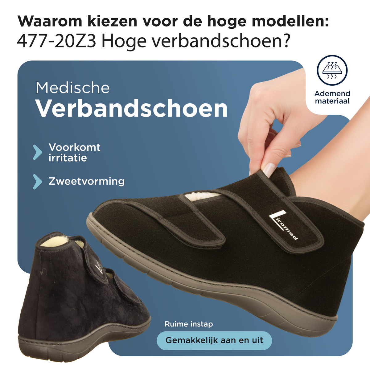 Liromed Emmen verbandschoen hoog met scheerwol — afbeelding 6