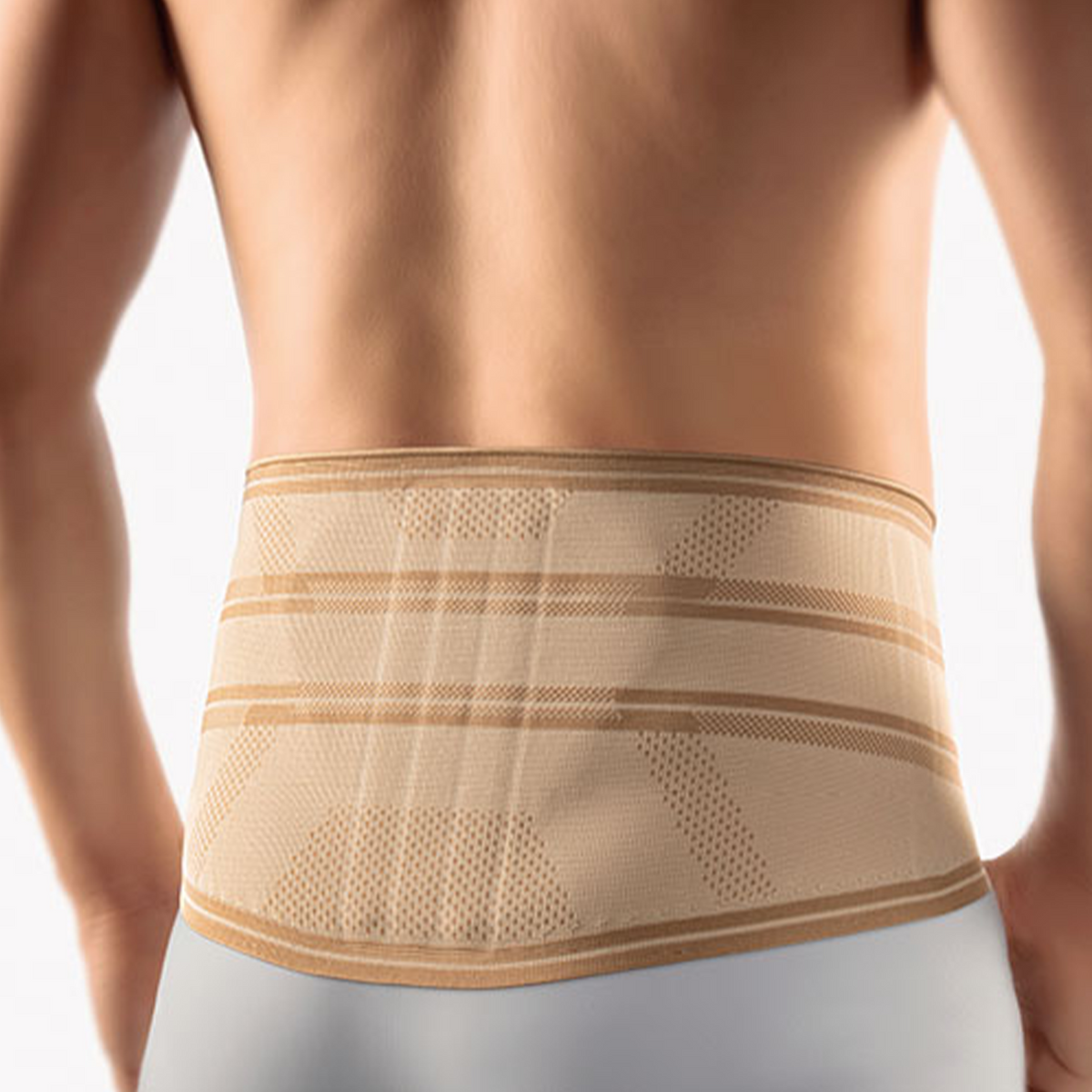 BORT Stabilo Basic-rugbandage met pelotte, beige — achteraanzicht