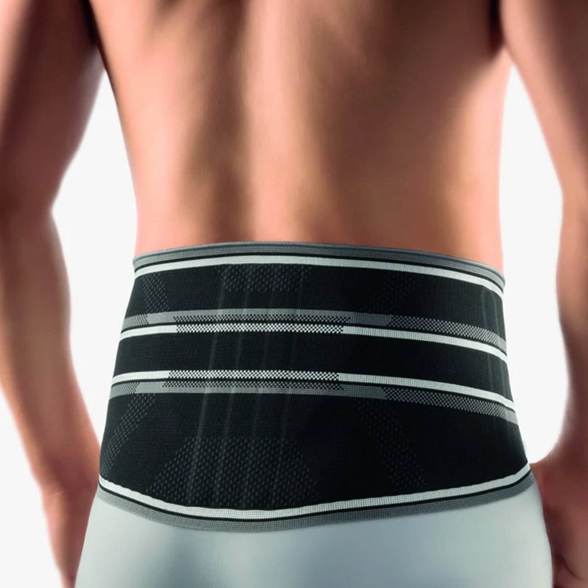 BORT Stabilo Basic-rugbandage met pelotte, zwart — achteraanzicht
