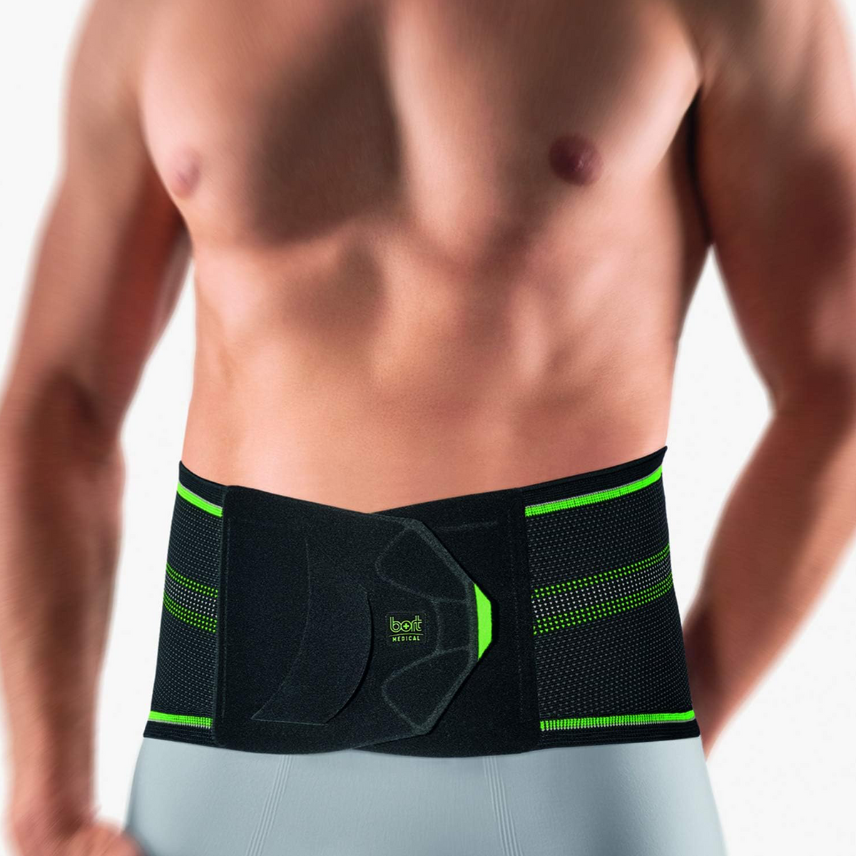 BORT StabiloBasic Sport-rugbandage met pelotte — vooraanzicht
